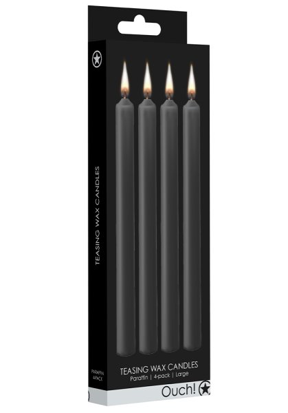 BDSM Vaxljus Svart Large 4-pack