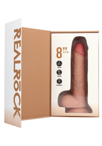 Realrock Vibrating and Thrusting Straight Cock with Balls 20,3 cm