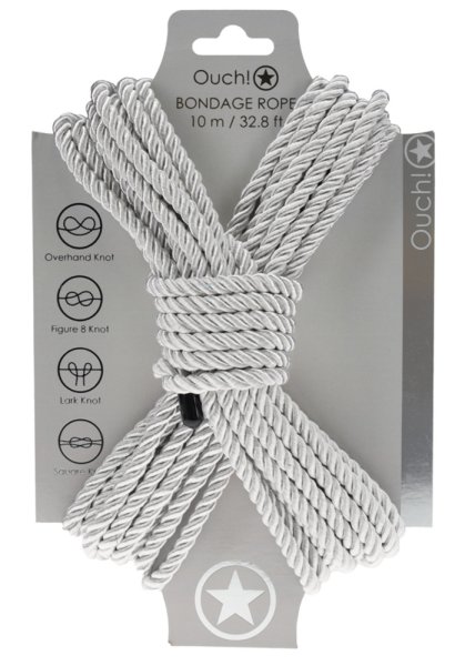 Ouch! Bondage Rope 10 m - Silver