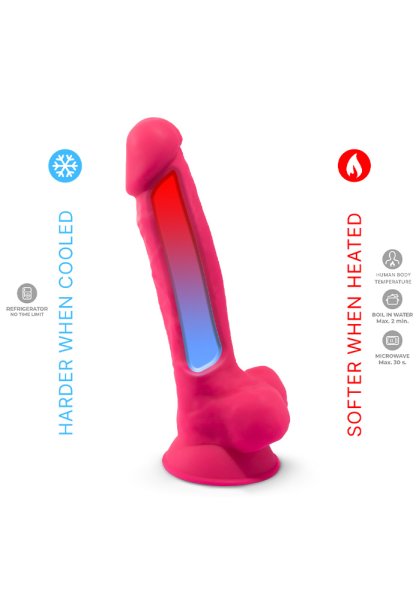 Dual Density Rosa Dildo med pung 18 cm