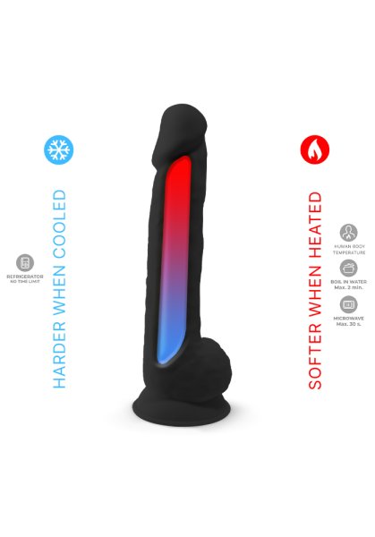 Dual Density Svart Dildo med pung 38 cm