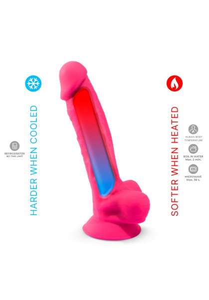 Dual Density Rosa Dildo med pung 23 cm