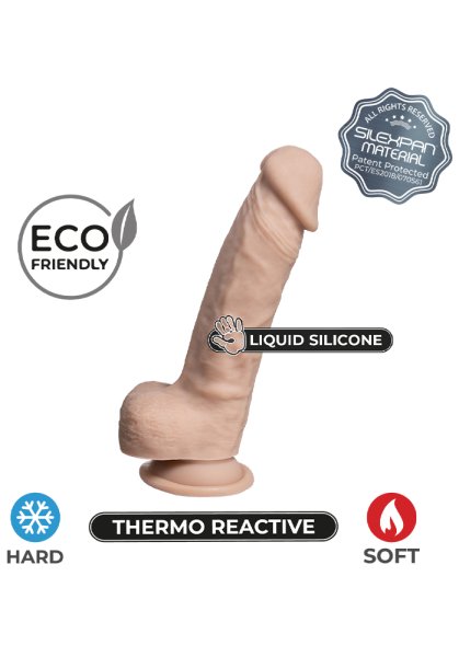 Real Skin Dual Density Dildo med pung 18 cm