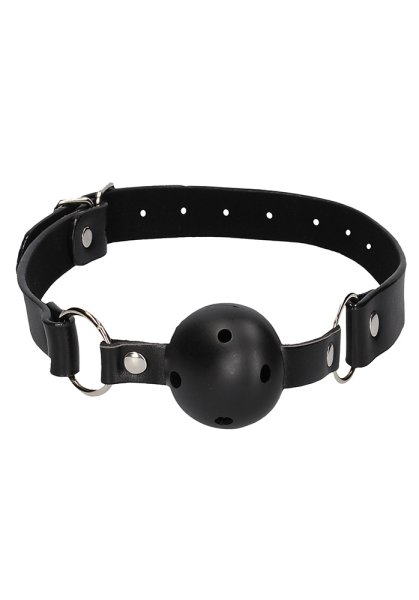 Black & White Breathable Ball Gag with Nipple Clamps