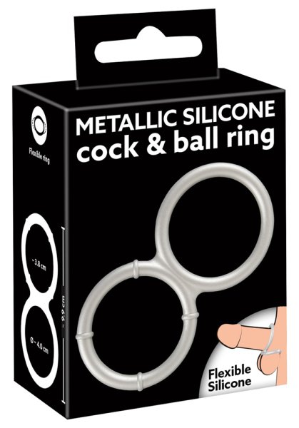 Metallic Silicone Cock & Ball ring