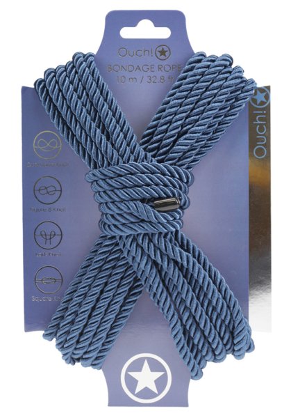 Ouch! Bondage Rope 10 m - Navy Blue