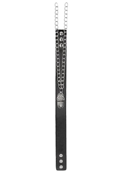 Black & White Bonded Leather Collar with Wrist Cuffs