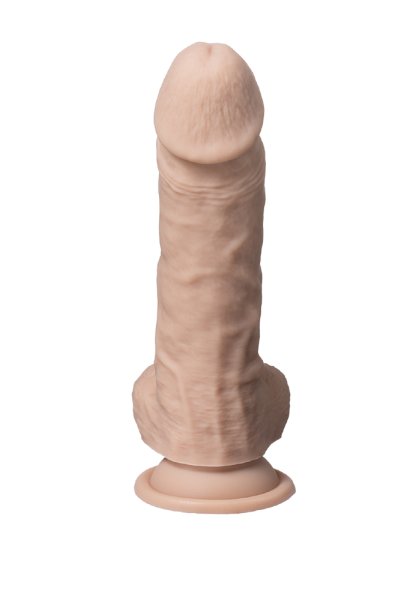 Real Skin Dual Density Dildo med pung 18 cm