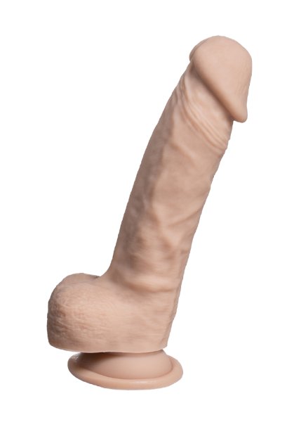 Real Skin Dual Density Dildo med pung 21 cm
