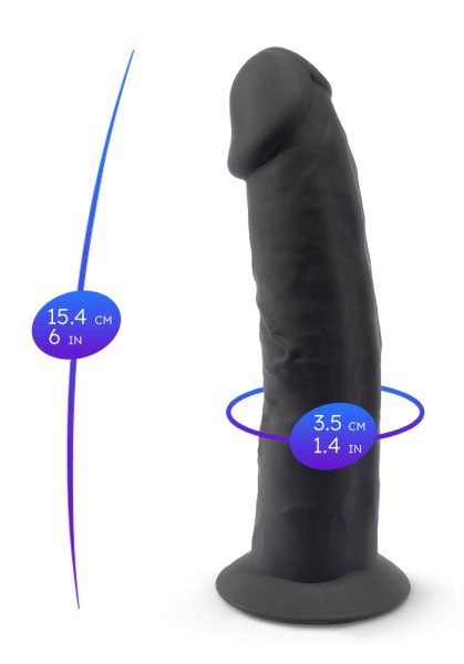 Dual Density Svart Dildo 15 cm