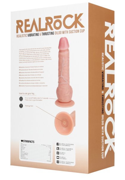 Realrock Vibrating and Thrusting Straight Cock with Balls 20,3 cm