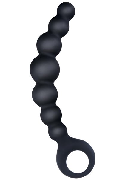 Ribbed Silicone Curved Anal Beads 18 cm