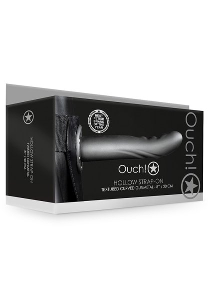 Ouch! Gunmetall Hollow Strap-On 20 cm