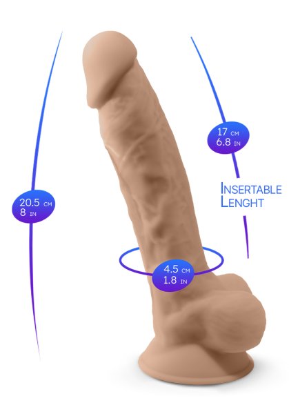 Dual Density Dildo med pung 20 cm