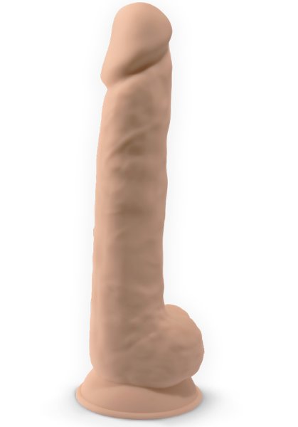 Dual Density Dildo med pung 38 cm