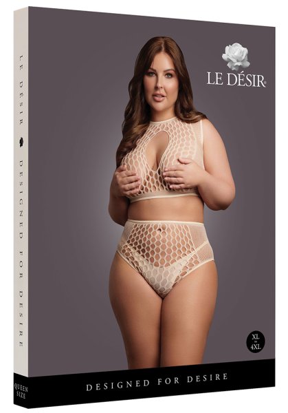 Two Piece Set Fishnet And Fence Net, beige - Queen Size