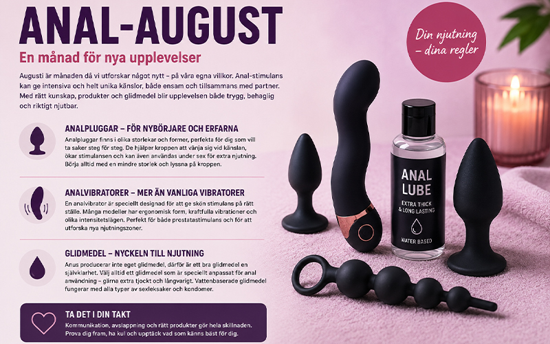 Anal-August – guide till analpluggar, analvibratorer och glidmedel